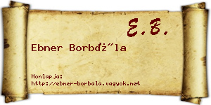 Ebner Borbála névjegykártya